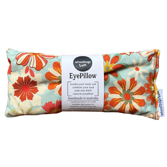 Eye Pillow - Groovy Flowers Khaki (In Lavender)