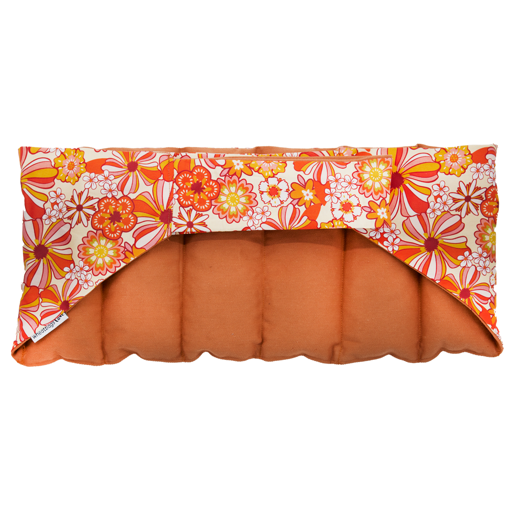 Wrap Around Heat Pack Groovy Flowers Orange